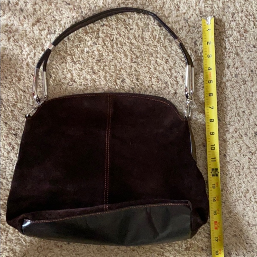 Brown suede Max handbag